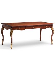 MOBILI 2G - SCRIVANIA CLASSICA 3 CASSETTI IN LEGNO TINTA NOCE L.181 P.91 H.81