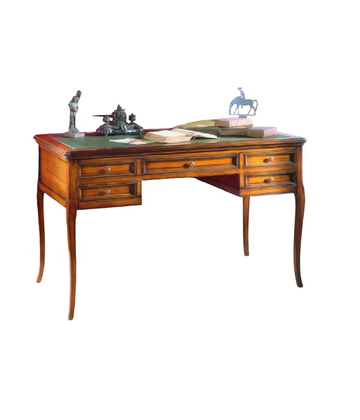 MOBILI 2G - SCRIVANIA ARTE POVERA PIANO IN PELLE BASSANO 130x70x80