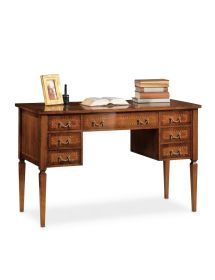 MOBILI 2G - Scrivania 7 cassetti legno intarsiato bassano 120X60x80 vista frontale