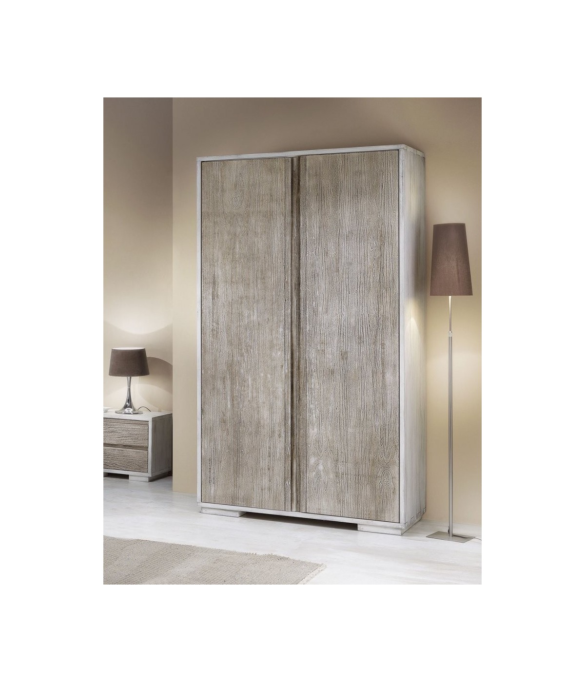 MOBILI 2G - ARMADIO 2 PORTE SHABBY CHIC IN LEGNO L.120 P.60 H.220