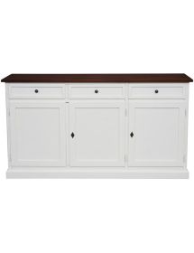 Madia Credenza Shabby chic bicolore in legno 3 porte 156x42x85