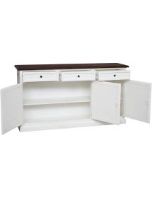 Madia Credenza Shabby chic bicolore in legno 3 porte 156x42x85