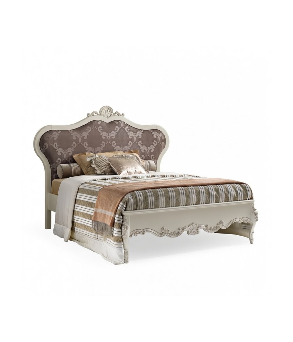 MOBILI 2G - LETTO UNA PIAZZA E MEZZO SHABBY IMBOTTITO BIANCO L.181 P.215 H.149