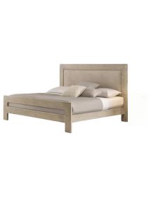 Letto matrimoniale imbottito tessuto legno abete 185X208X130