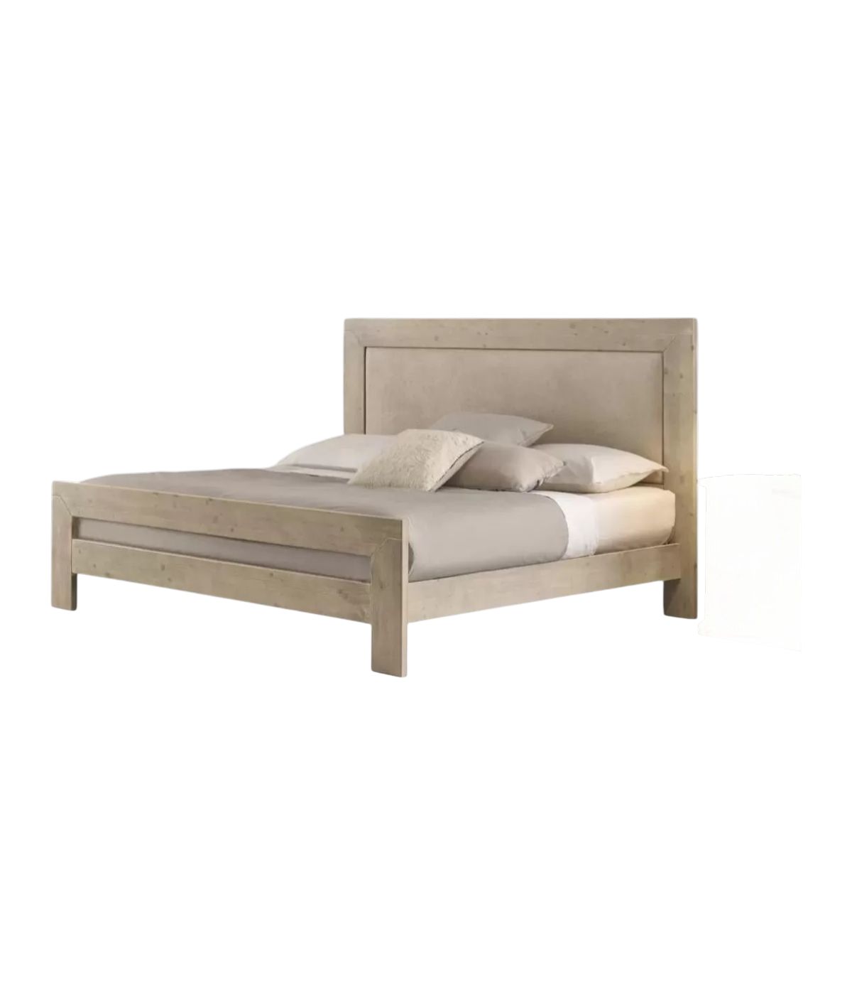 Letto matrimoniale imbottito tessuto legno abete 185X208X130