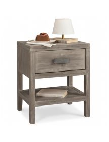 COMODINO CORTINA 1 CASSETTO LEGNO ABETE 45x38x60 (3304)