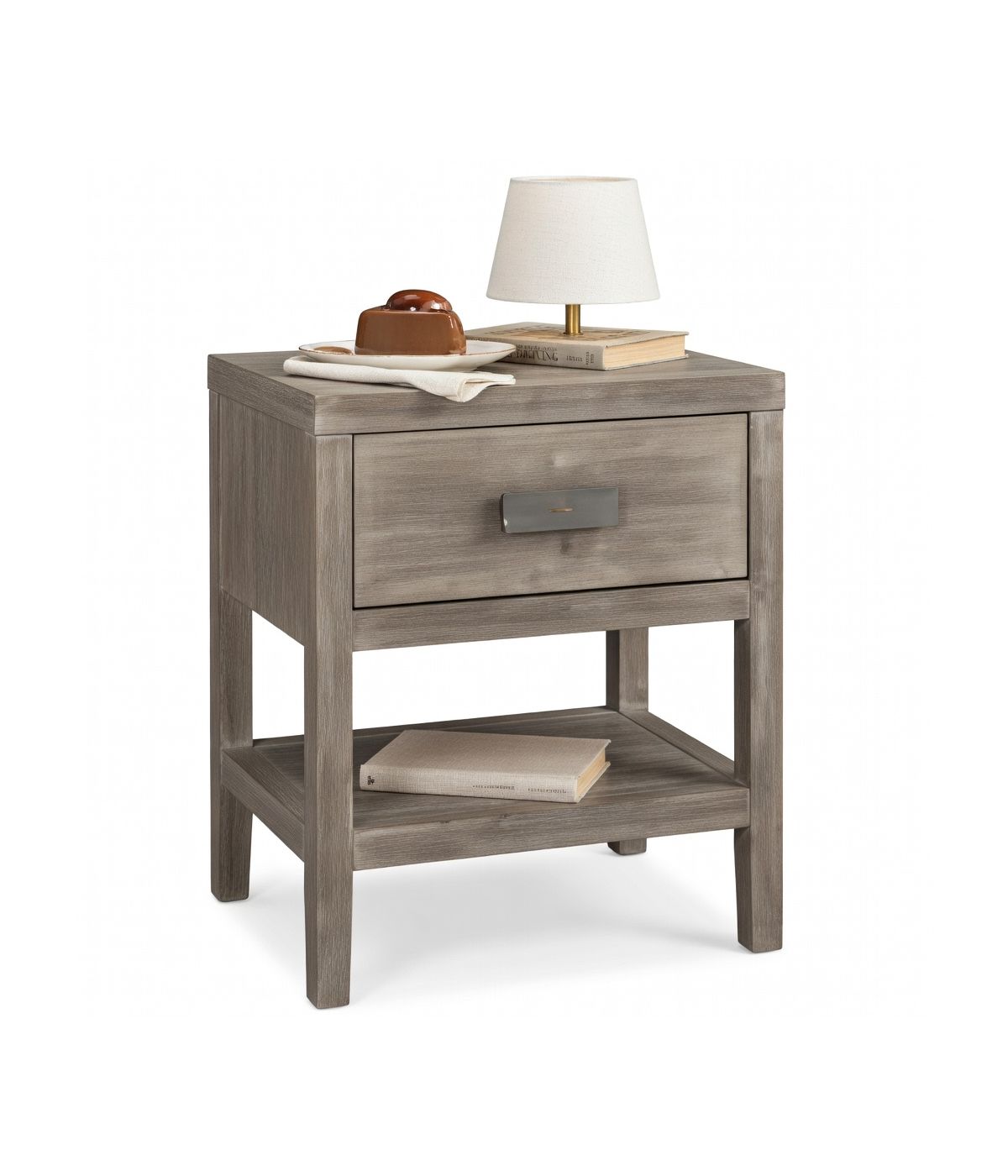 COMODINO CORTINA 1 CASSETTO LEGNO ABETE 45x38x60 (3304)