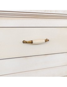 Credenza 3 porte 3 cassetti legno shabby bianco anticato maniglia porcellana 150X45X98