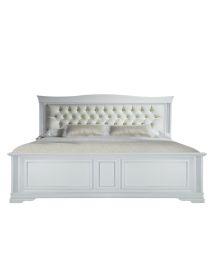 LETTO MATRIMONIALE LEGNO TESTATA ECOPELLE CAPITONEE'  196x210x125