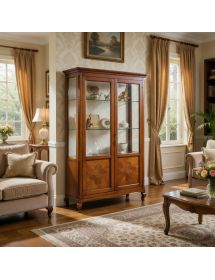 Vetrina classica 2 porte legno bassano 125X43x207