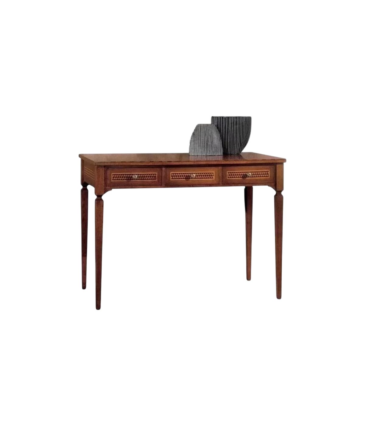 Scrivania classica 3 cassetti intarsio legno bassano 110X55x80
