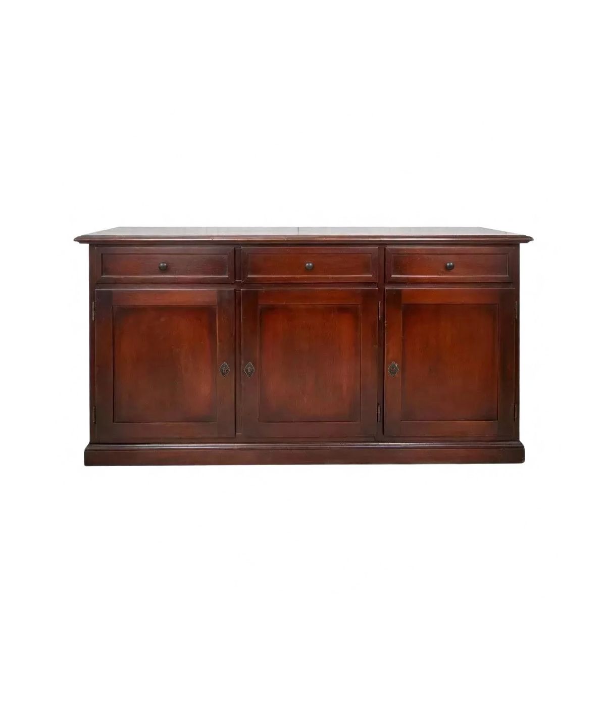 Credenza 3 porte arte povera colore ciliegio 156x42x85