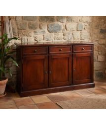 Credenza 3 porte arte povera colore ciliegio 156x42x85