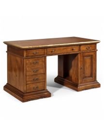 SCRIVANIA PORTA PC 6 CASSETTI LEGNO BASSANO PROFILO FOGLIA ORO 160X80X85