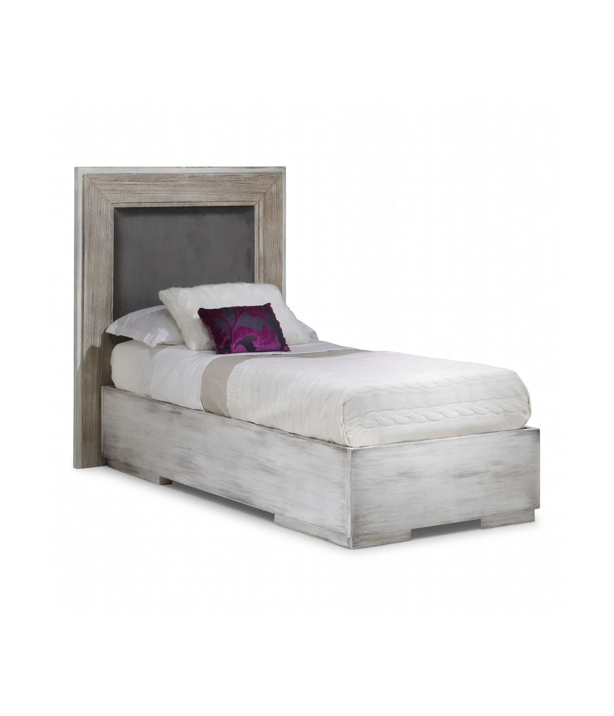 MOBILI 2G - LETTO SHABBY CHIC DA 1 PIAZZA E MEZZO CON CONTENITORE