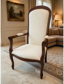 POLTRONA CLASSICA CON BRACCIOLI IMBOTTITA TINTA NOCE