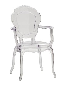 MOBILI 2G - SET 4 SEDIE IN POLIPROPILENE TRASPARENTE CON BRACCIOLI