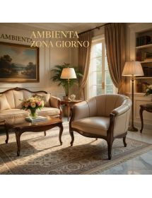 POLTRONA POZZETTO IMBOTTITA ECOPELLE TINTA NOCE 71X65X76