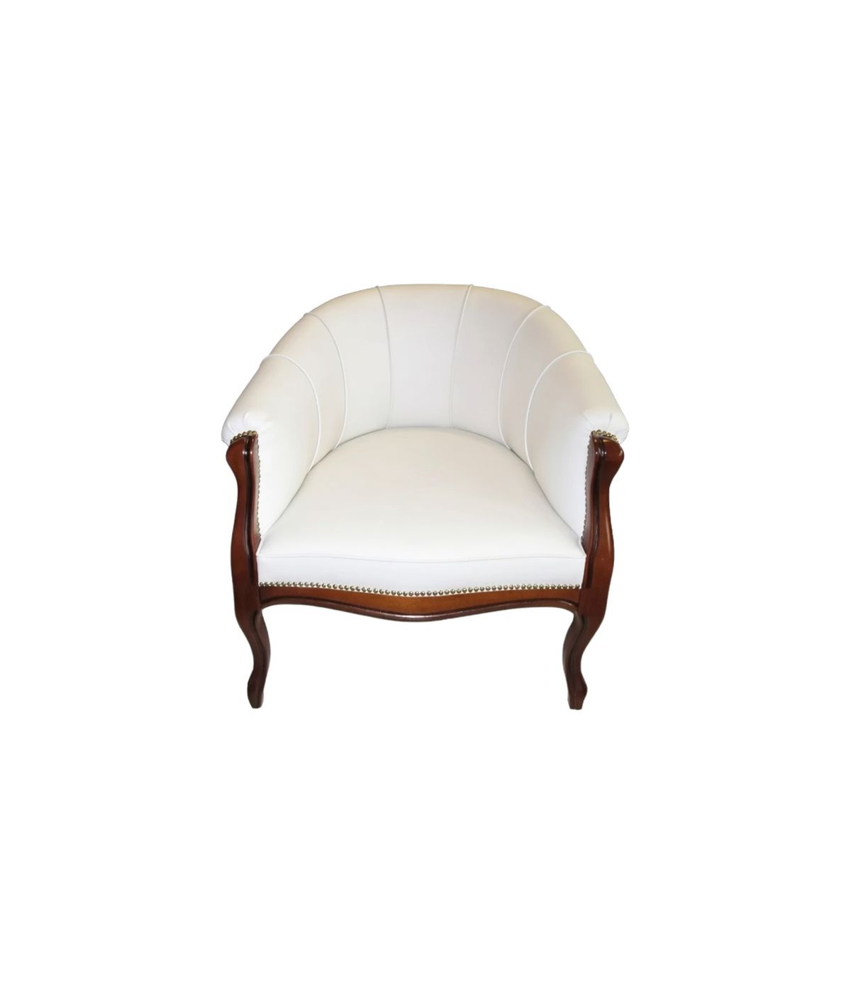 POLTRONA POZZETTO IMBOTTITA ECOPELLE TINTA NOCE 71X65X76