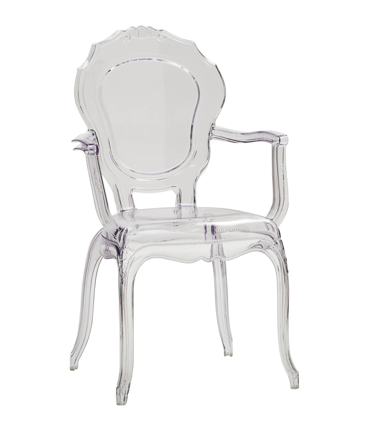 MOBILI 2G - 01 SEDIA IN POLIPROPILENE TRASPARENTE CON BRACCIOLI