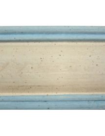 LETTO SAGOMATO SINGOLO  BIANCO FILO AZZURRO IN LEGNO 99x212x112 (1324)