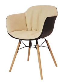 MOBILI 2G - SET 2 SEDIE TESSUTO GRIGIO ESTERNO ECOPELLE NERO