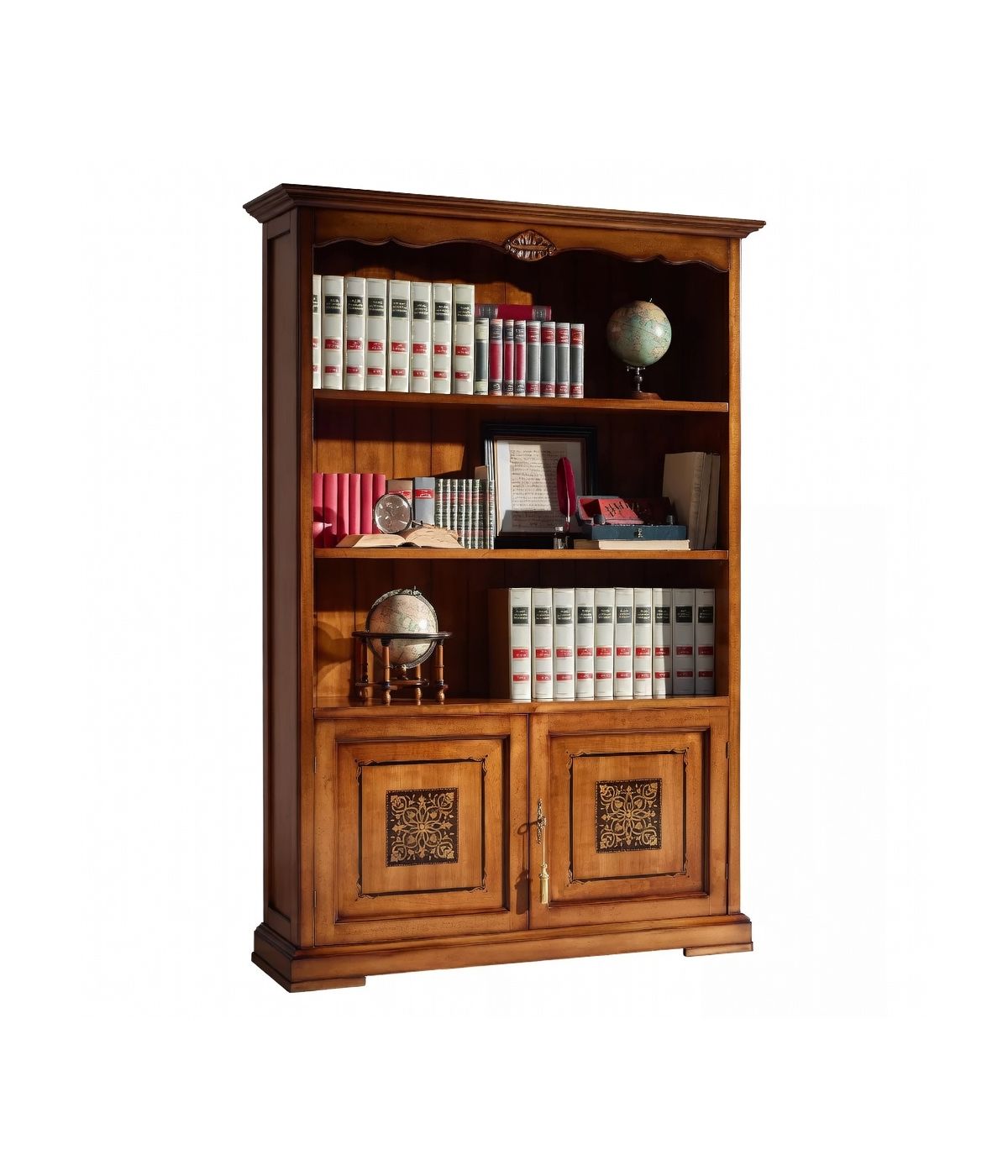 LIBRERIA CLASSICA 2 PORTE IN LEGNO VARI COLORI 139X42X205