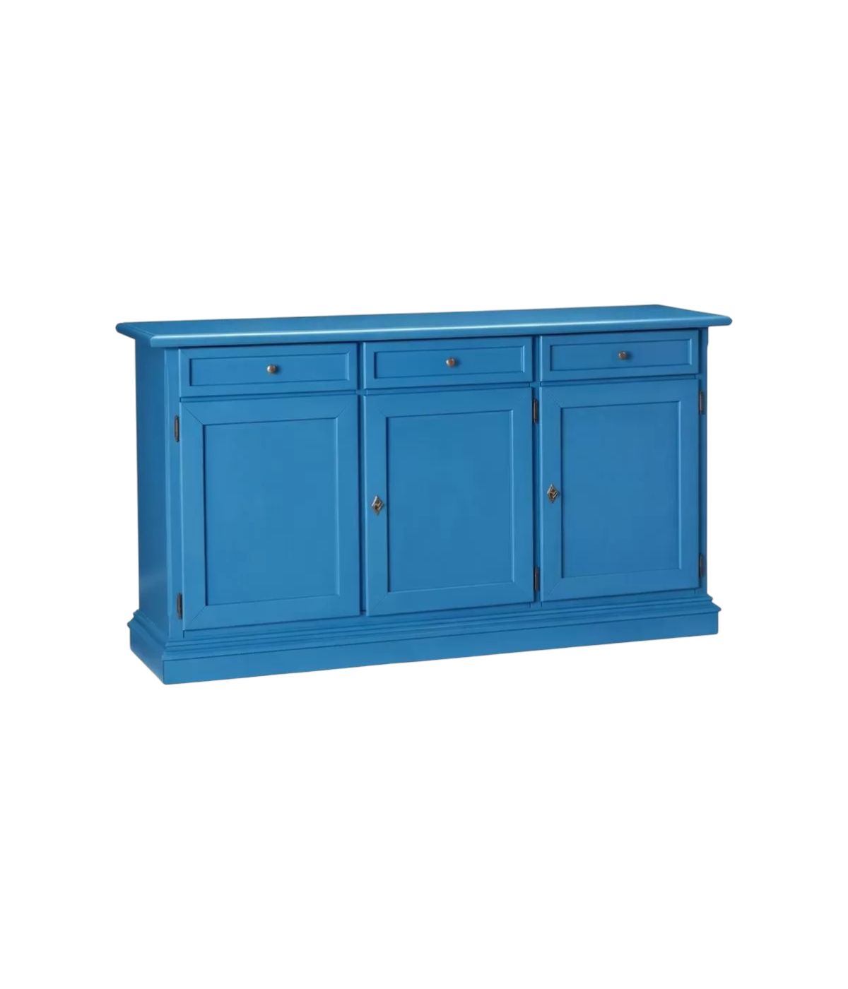 Madia Credenza arte povera Legno 3 Porte azzurro 156x42x85