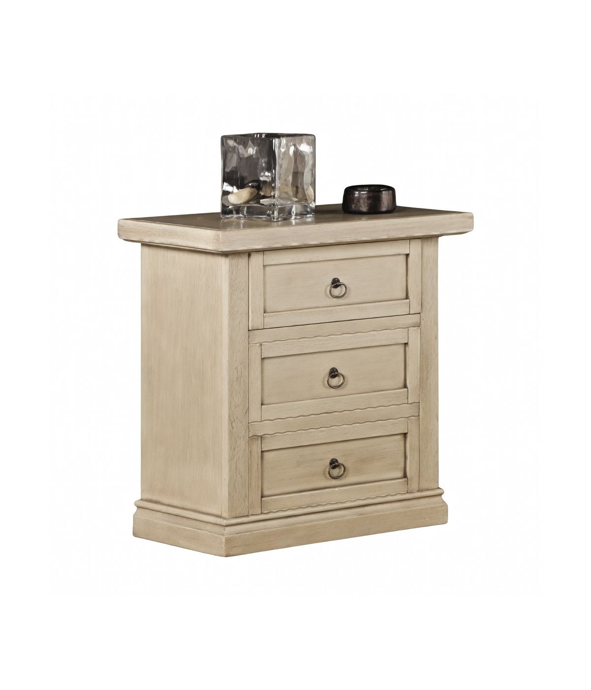 MOBILI 2G - Comodino arte povera 3 cassetti legno vari colori 64x35x62 (128) vista frontale