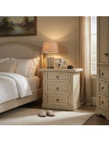MOBILI 2G - Comodino arte povera 3 cassetti legno vari colori 64x35x62 (128) vista frontale