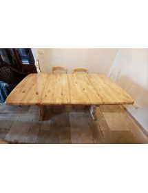 Tavolo Fratino Allungabile In pino Naturale Arte Povera 190x90 Sala e Taverna