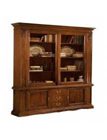 LIBRERIA CRISTALLIERA ANTE SCORREVOLI LEGNO TINTA NOCE  L.212 P.45 H.220