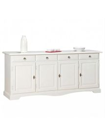 Madia credenza shabby 4 porte legno bianco 205x42x85