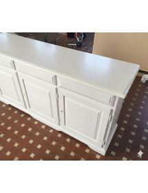 Madia credenza shabby 4 porte legno bianco 205x42x85