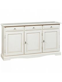 Madia credenza shabby 3 porte legno bianco 156x42x85
