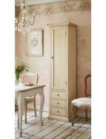 LIBRERIA COLONNA 1 PORTA LEGNO AVORIO PATINATO 45X41X187