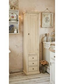 LIBRERIA COLONNA 1 PORTA LEGNO AVORIO PATINATO 45X41X187