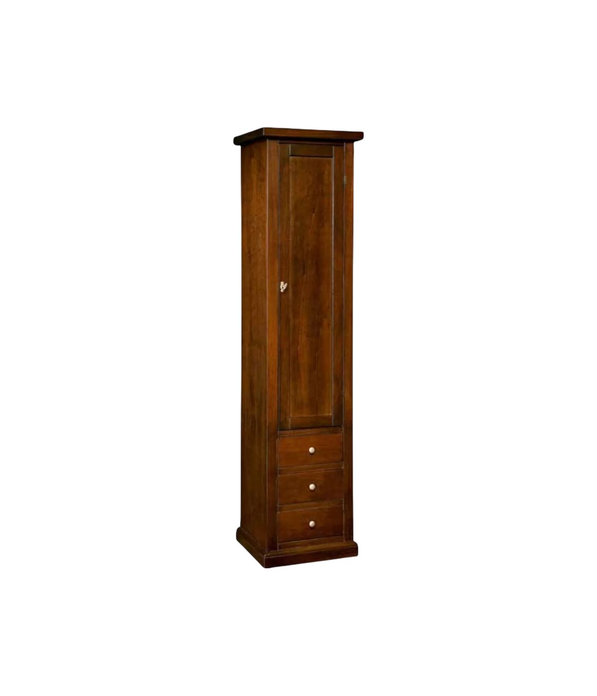 MOBILI 2G - LIBRERIA COLONNA  ARTE POVERA LEGNO 1 PORTA TINTA NOCE 45X41X187 vista frontale
