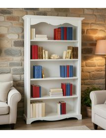 LIBRERIA CLASSICA 5 RIPIANI IN LEGNO BIANCO OPACO 120x40x210H (1514)