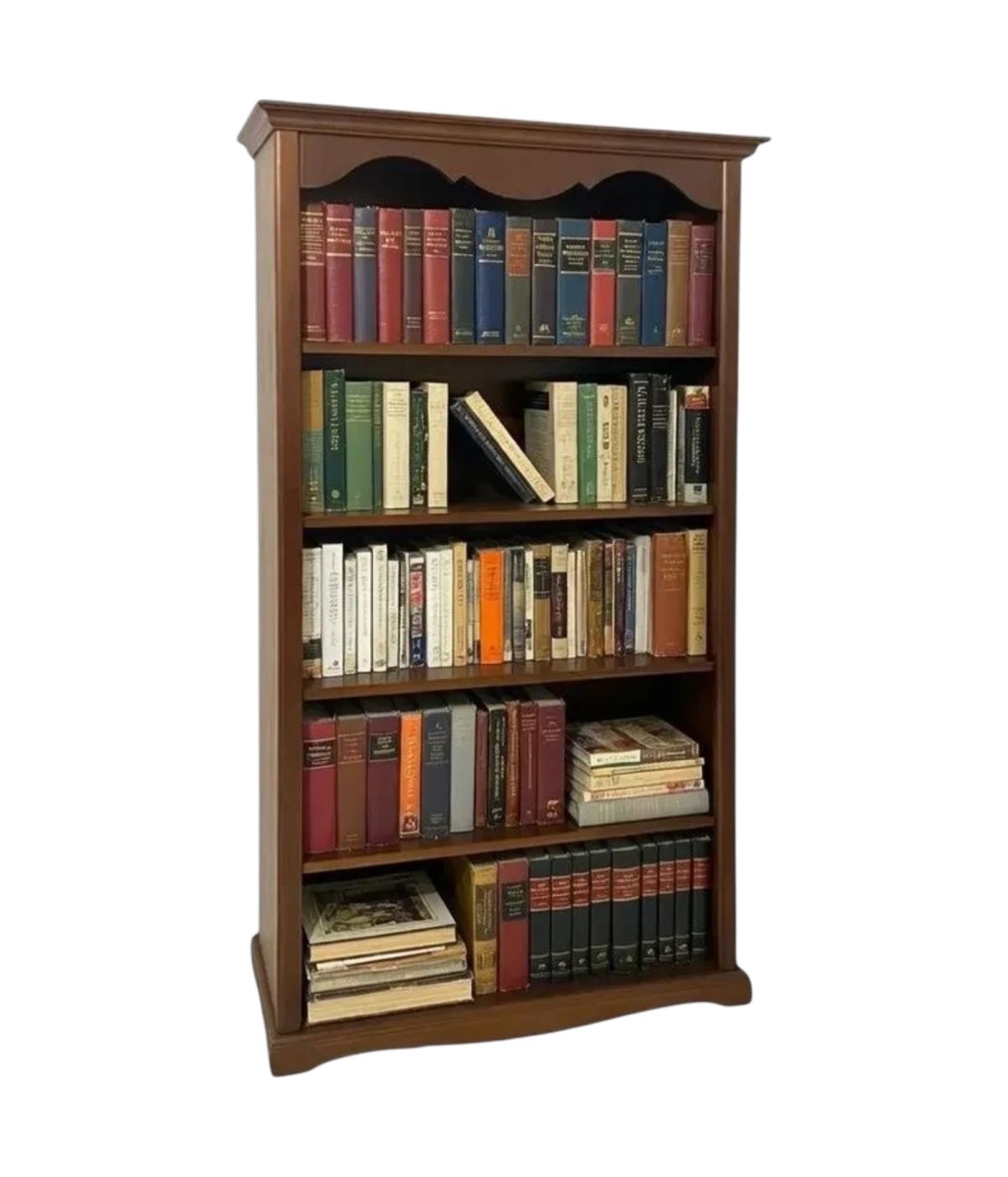 LIBRERIA CLASSICA 5 RIPIANI IN LEGNO TINTA NOCE 120x40x210H (514)