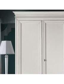 ARMADIO IN LEGNO CLASSICO 4 ANTE SHABBY BIANCO 300X68X255