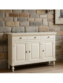 Madia credenza 3 ante legno shabby chic avorio150X43X98