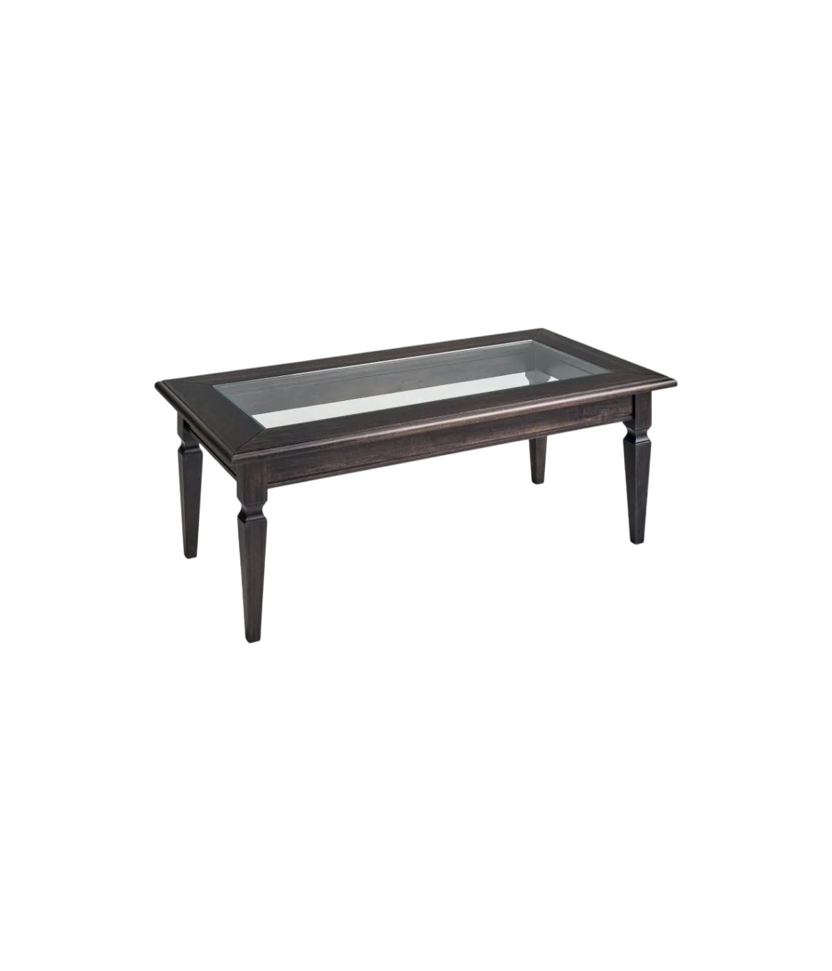 Tavolino shabby piano vetro legno nero anticato 120x47x60