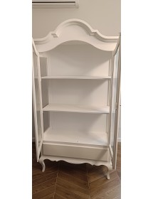 VETRINA CAPPELLO GENDARME LEGNO 2 PORTE SHABBY BIANCO OPACO 104x45x196