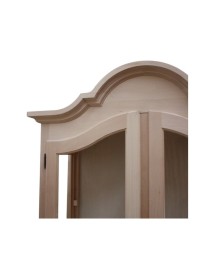 VETRINA CAPPELLO GENDARME LEGNO 2 PORTE SHABBY BIANCO OPACO 104x45x196