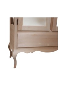 VETRINA CAPPELLO GENDARME LEGNO 2 PORTE SHABBY BIANCO OPACO 104x45x196