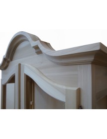 VETRINA CAPPELLO GENDARME LEGNO 2 PORTE SHABBY BIANCO OPACO 104x45x196