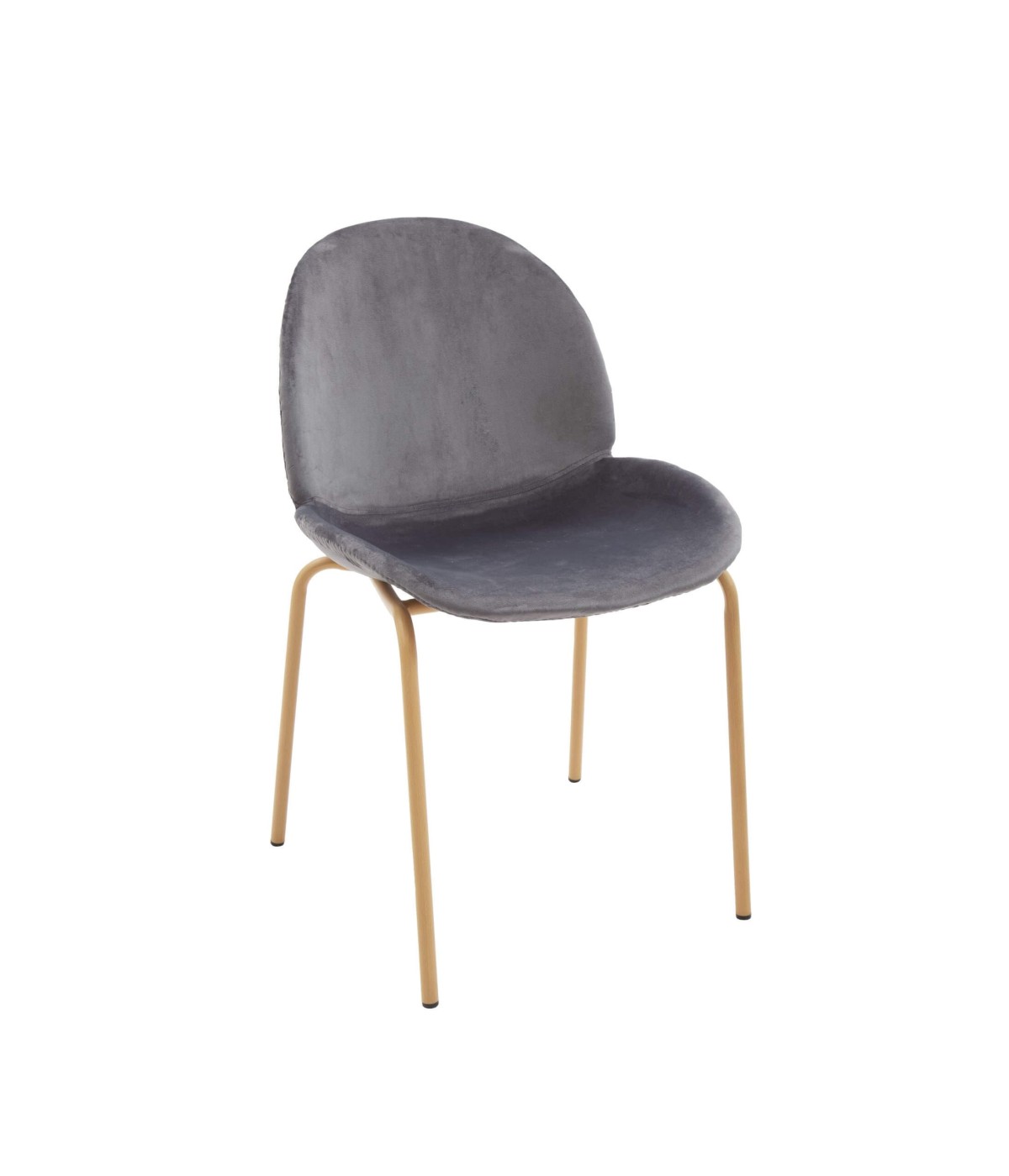 MOBILI 2G - SET 4 SEDIE IN VELLUTO BLU CON GAMBE IN METALLO SABBIA