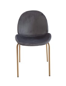 MOBILI 2G - SET 2 SEDIE IN VELLUTO BLU CON GAMBE IN METALLO SABBIA