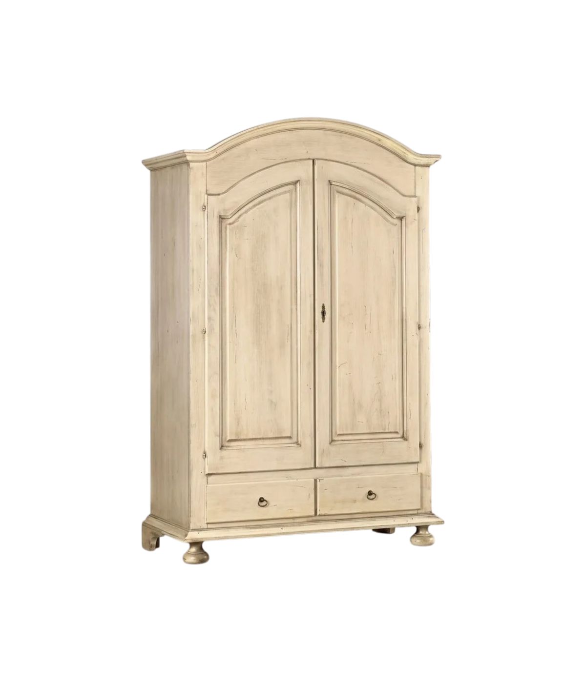 ARMADIO ARTE POVERA 2 ANTE SHABBY LEGNO AVORIO PATINATO 125X61X200